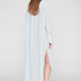 Anine Bing Noemi Dress in Green and White Mini Stripe - detail view