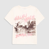 Anine Bing Shelley Tee Surfer in Washed Buttercream - styled look
