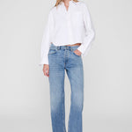 Anine Bing Scott Cropped Shirt in White - side view