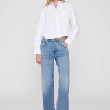 Anine Bing Scott Cropped Shirt in White - side view