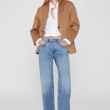Anine Bing Scott Cropped Shirt in White - detail view