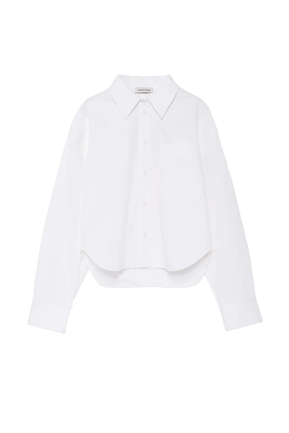 Anine Bing Scott Cropped Shirt in White