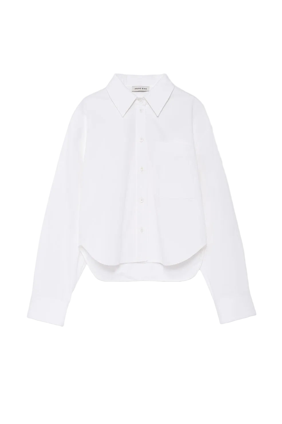 Anine Bing Scott Cropped Shirt in White