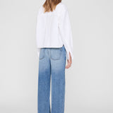 Anine Bing Scott Cropped Shirt in White - outfit inspiration