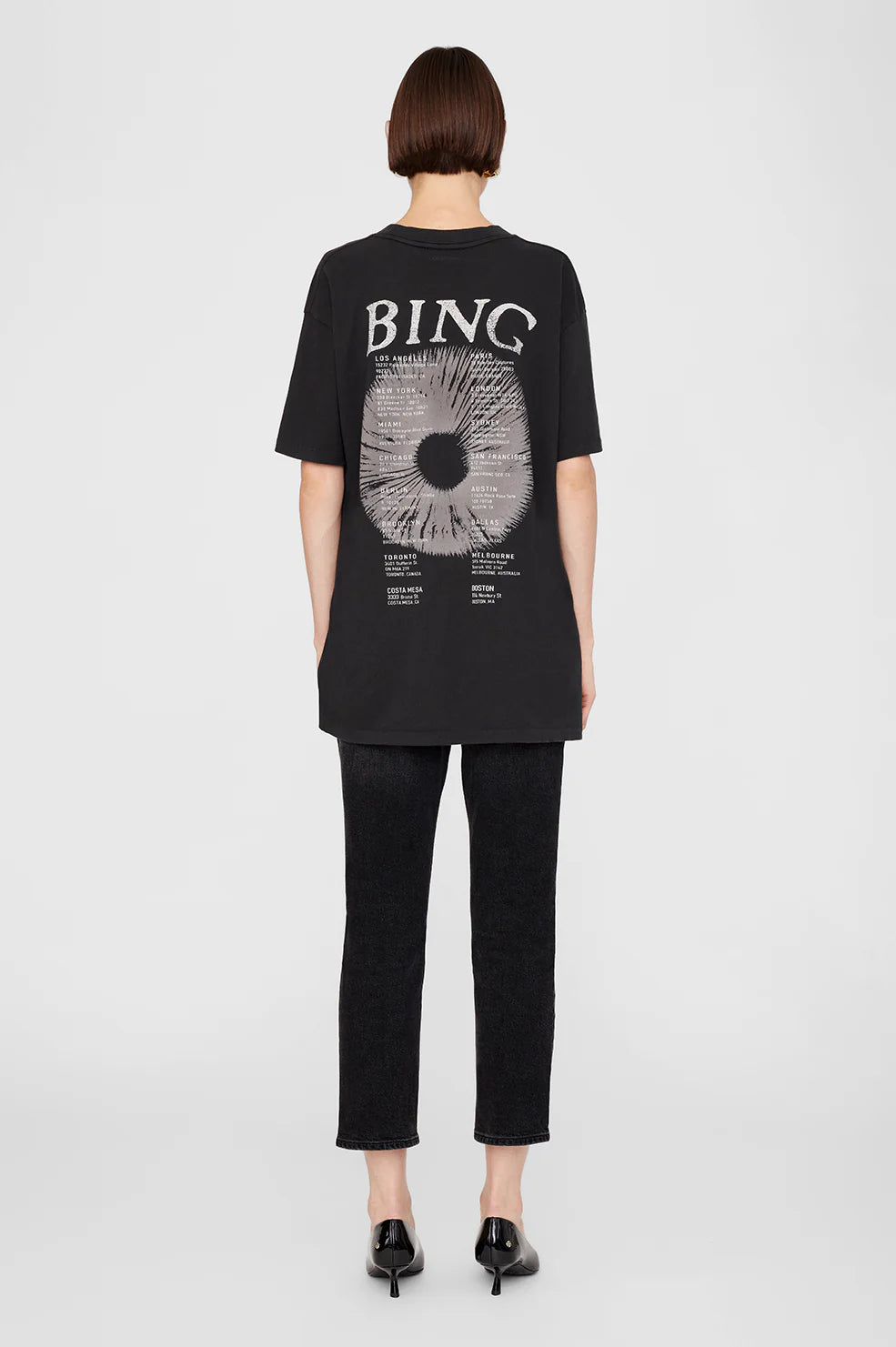 Anine Bing Walker Tee Band in Black