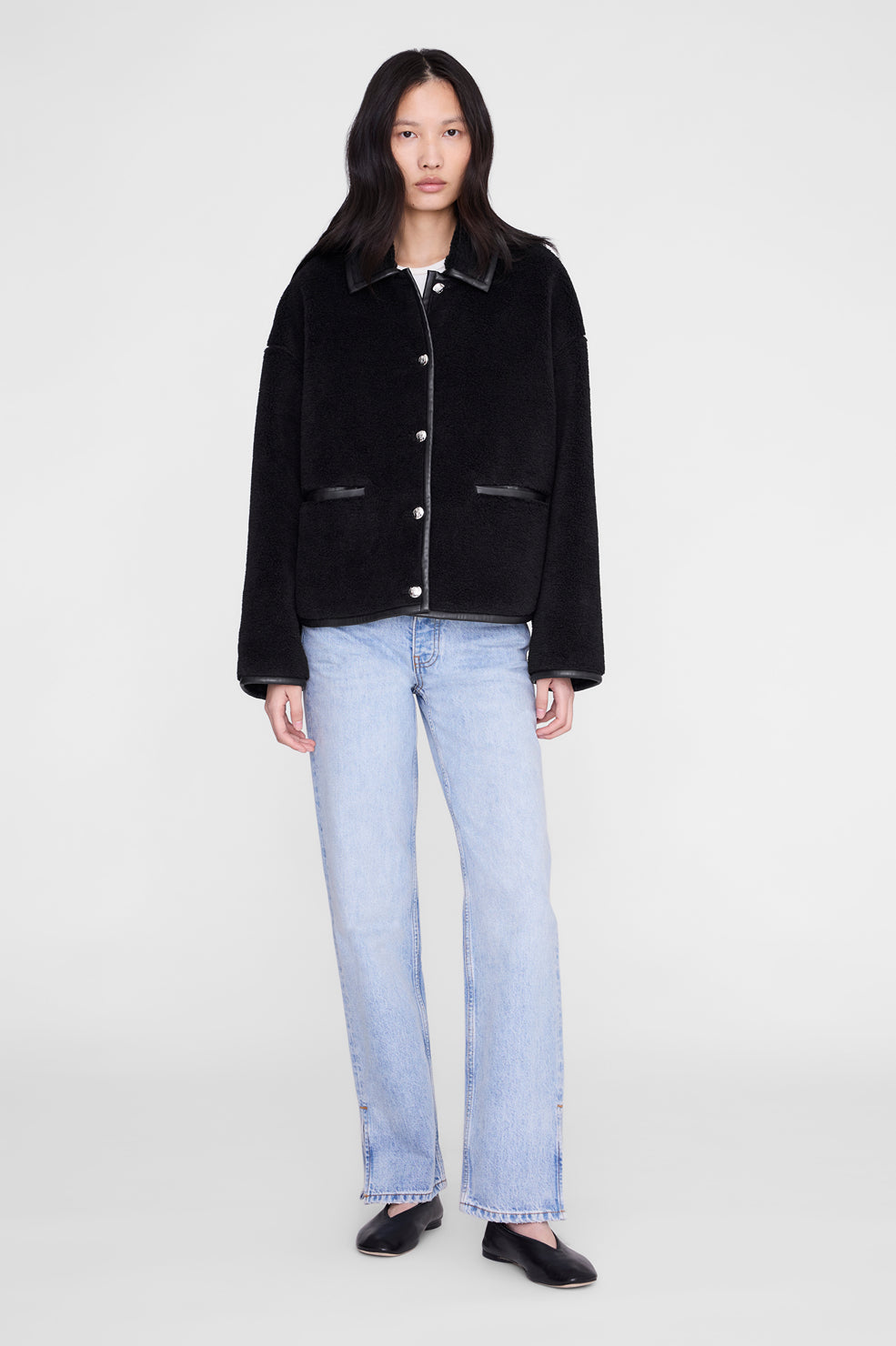Anine Bing Camden Jacket in Black - detail view