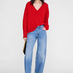 Anine Bing Lee Sweater in Tango Red - side view