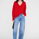 Anine Bing Lee Sweater in Tango Red - side view