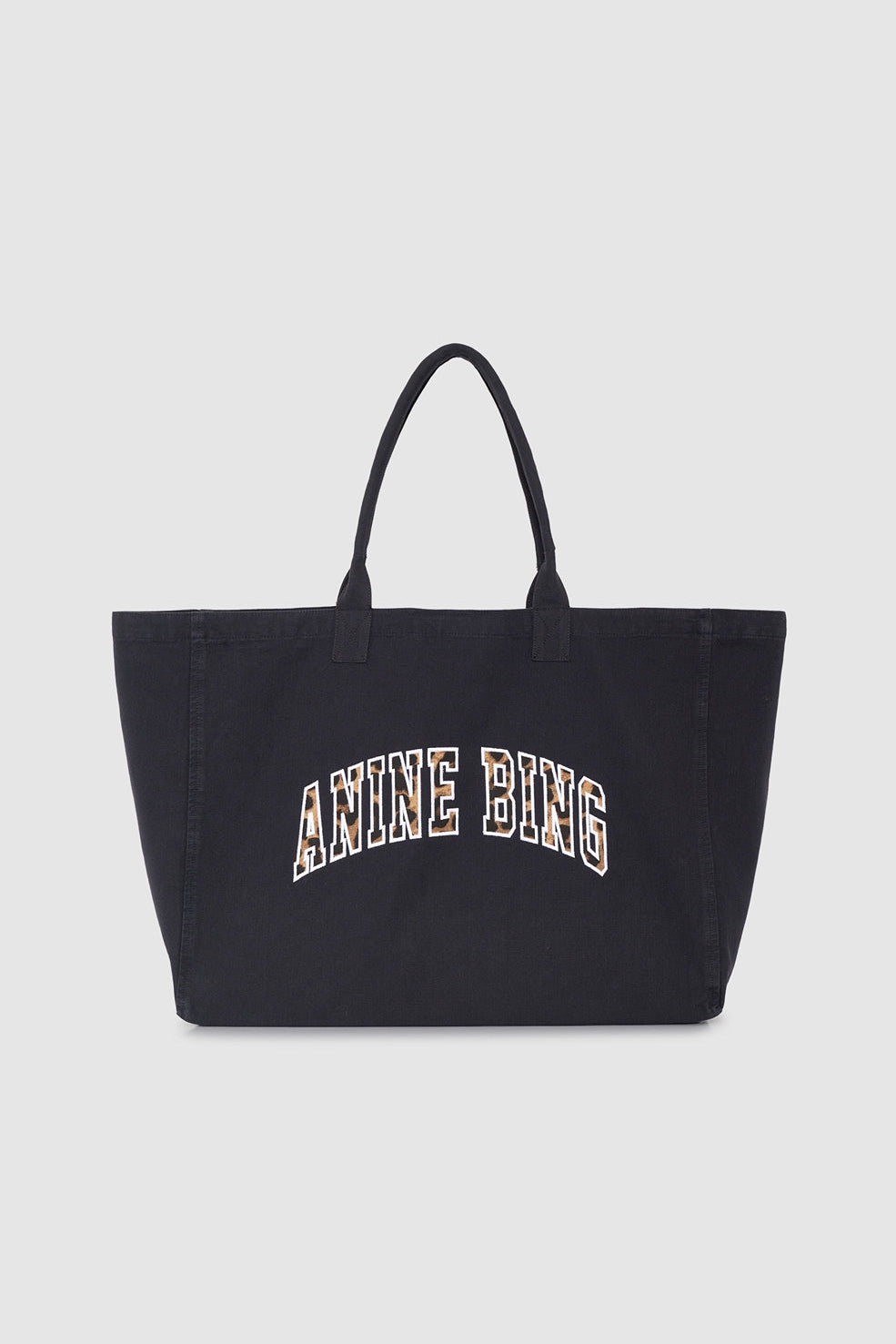 Anine Bing Leo Canvas Tote in Washed Black