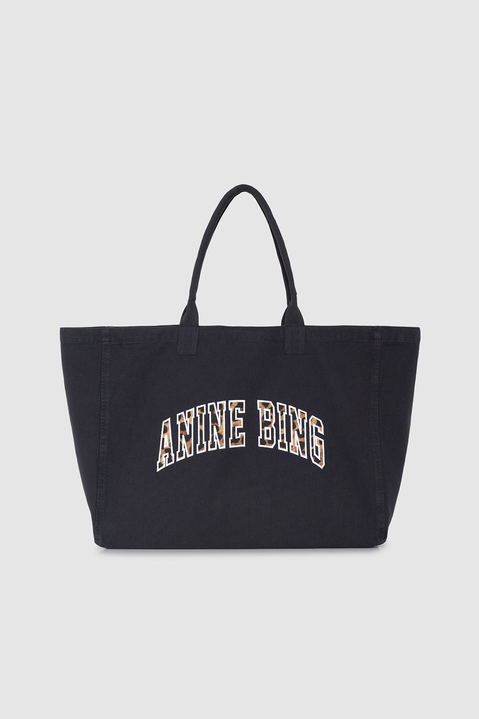 Anine Bing Leo Canvas Tote in Washed Black