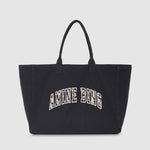 Anine Bing Leo Canvas Tote in Washed Black