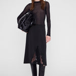 Anine Bing Malou Skirt in Black And Black Lace - side view