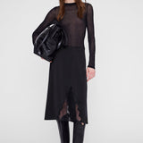 Anine Bing Malou Skirt in Black And Black Lace - side view