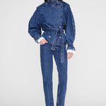 Anine Bing Pascale Trench in Clean Indigo - side view
