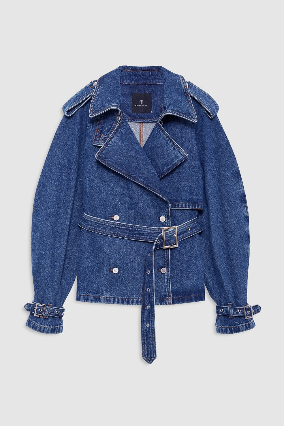 Anine Bing Pascale Trench in Clean Indigo