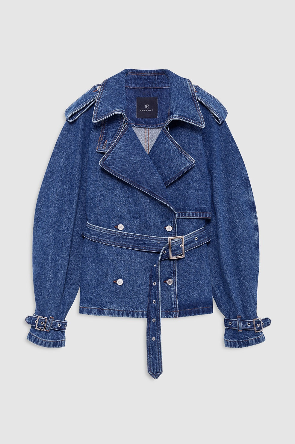 Anine Bing Pascale Trench in Clean Indigo