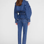 Anine Bing Pascale Trench in Clean Indigo - detail view