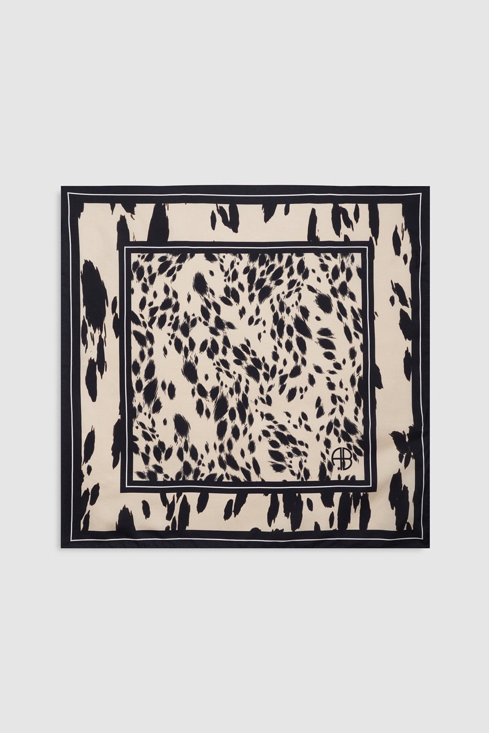 Anine Bing York Scarf Leopard in Pearl White