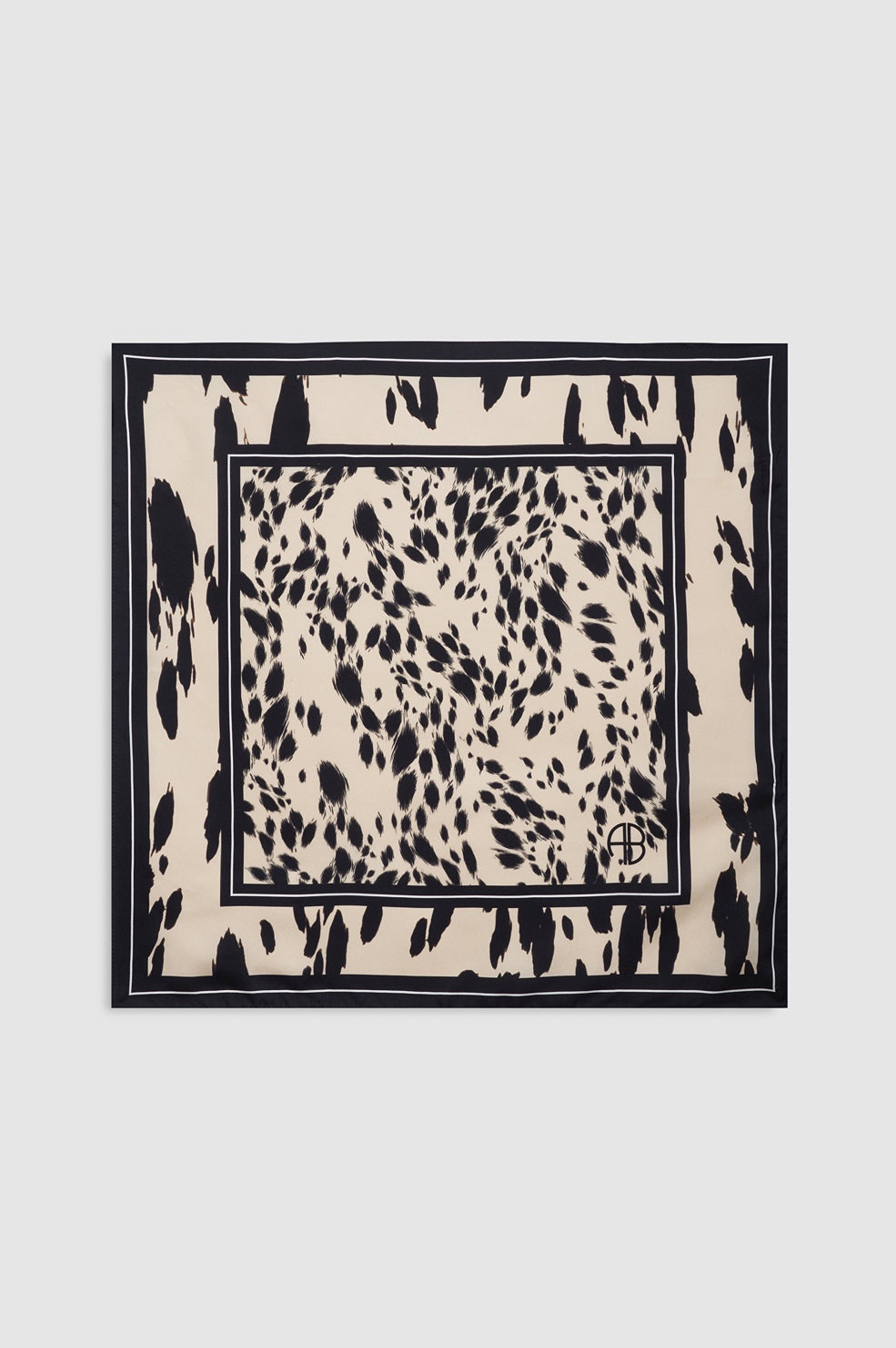 Anine Bing York Scarf Leopard in Pearl White