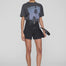 Anine Bing Cade Tee Palms Washed Grey