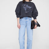 Anine Bing Spencer Sweatshirt Eagle in Washed Black