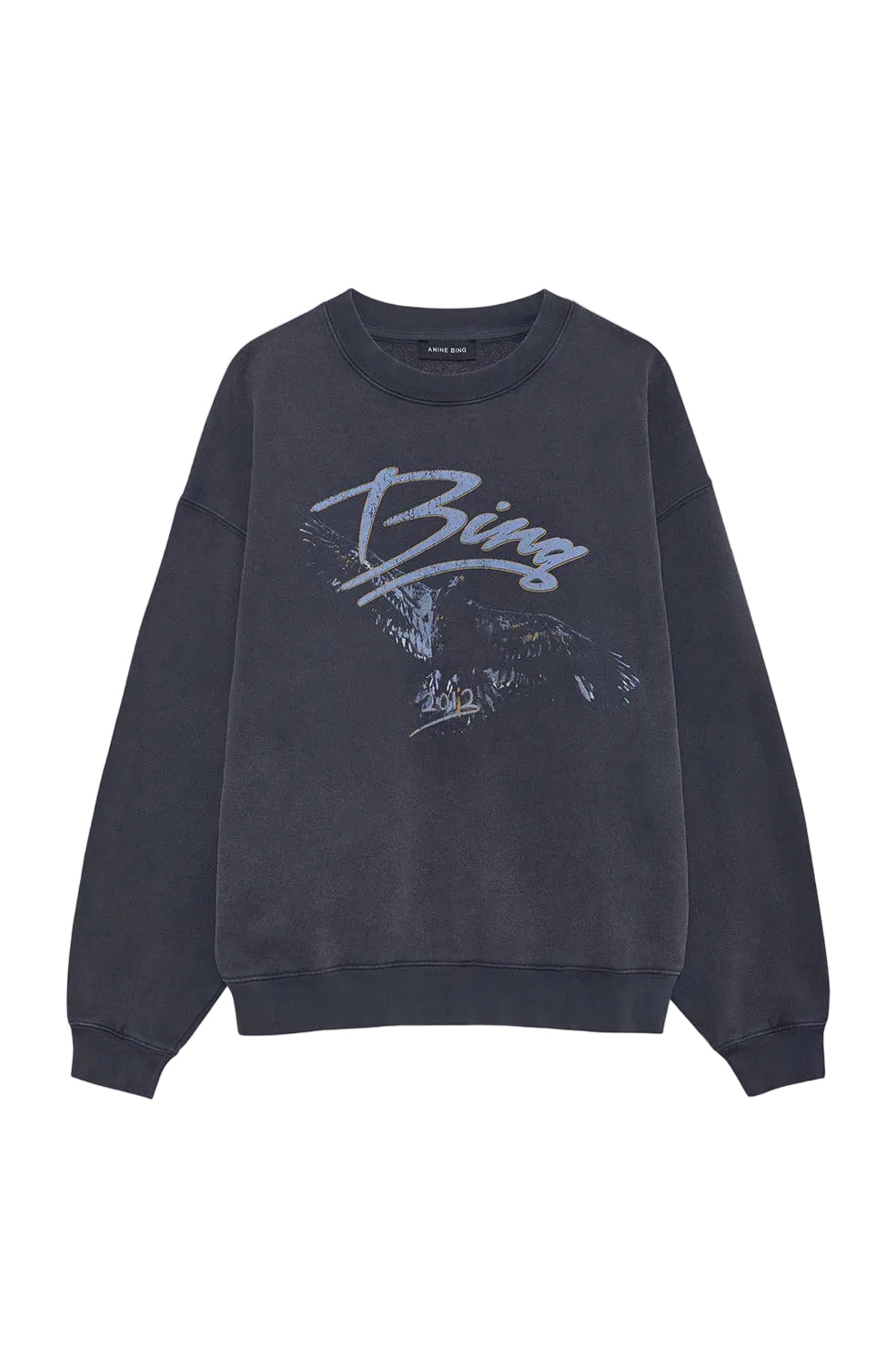 Anine Bing Spencer Sweatshirt Eagle in Washed Black