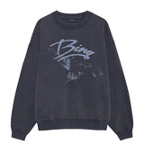 Anine Bing Spencer Sweatshirt Eagle in Washed Black