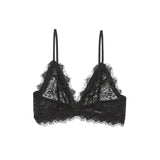 Anine Bing Lace Bra with Trim in Black
