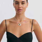 Anna Rossi Ada Pendant Necklace in Rhodium Silver - side view