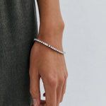 Anna Rossi Classic Diamante Tennis Bracelet in Rhodium Silver