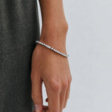 Anna Rossi Classic Diamante Tennis Bracelet in Rhodium Silver