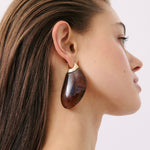 Anna Rossi Embla Earring in Brown and Gold