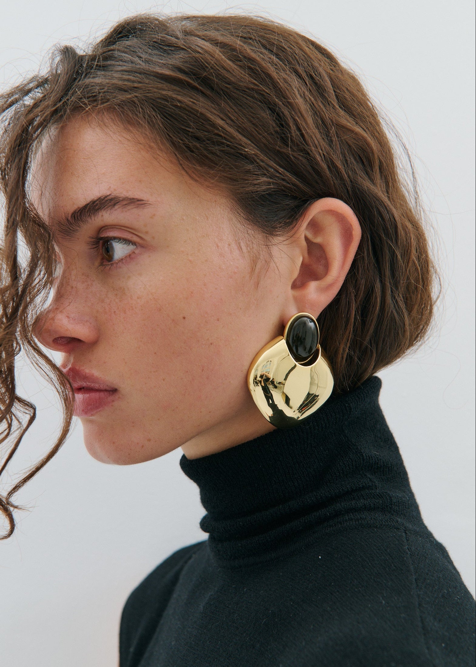 Anna Rossi Ola Earring in Gold and Khaki