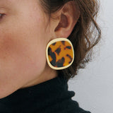 Anna Rossi Sara Earring in Gold and Leopard
