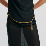 Anna Rossi Snake Chain Tassel Belt in Gold