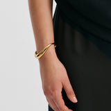 Anna Rossi Wave Bangle Cuff in Gold