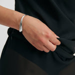 Anna Rossi Wave Bangle Cuff in Light Silver