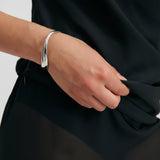Anna Rossi Wave Bangle Cuff in Light Silver
