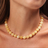 Anni Lu Ball Necklace in Lemonade - side view