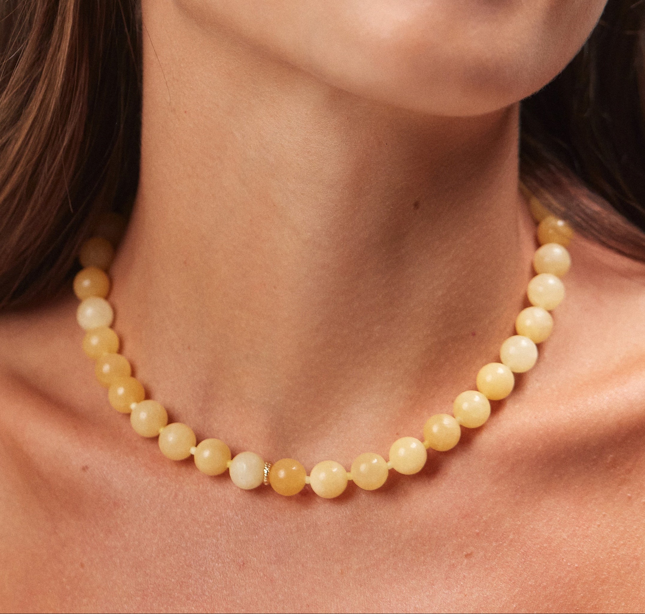 Anni Lu Ball Necklace in Lemonade - side view