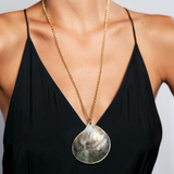 Anni Lu Golden Shell Necklace in Ecru