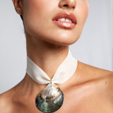 Anni Lu Golden Shell Necklace in Ecru