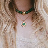 Anni Lu Malachite Dreams Necklace in Holly Green