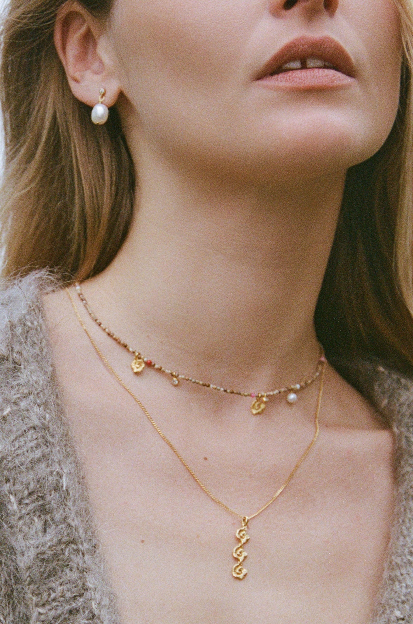 Anni Lu Sandy Harmony Necklace in Gold - styled look