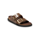 Birkenstock Arizona Droplet Buckle High Shine Sandal in Carafe Patent Narrow - side view