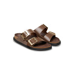 Birkenstock Arizona Droplet Buckle High Shine Sandal in Carafe Patent Narrow