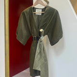 Artclub Paradiso Wrap Mini Dress in Vert