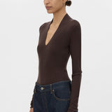 Camilla And Marc Ashlar Knit Bodysuit in Espresso