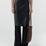 St Agni Bagu Woven Tote in Chestnut