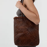 St Agni Bagu Woven Tote in Chestnut